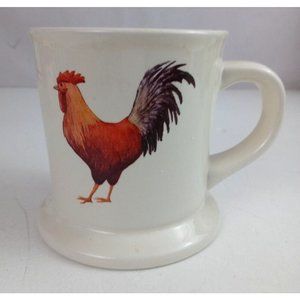 Vintage Dei Cream Color Coffee Cup Mug With Colorful Rooster Design 4.25" Tall